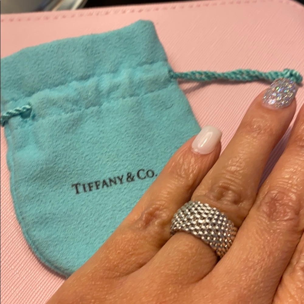 Tiffany Mesh ring size 5 Sterling silver
